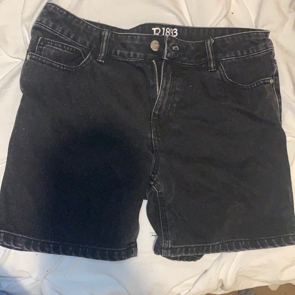 Black jean shorts